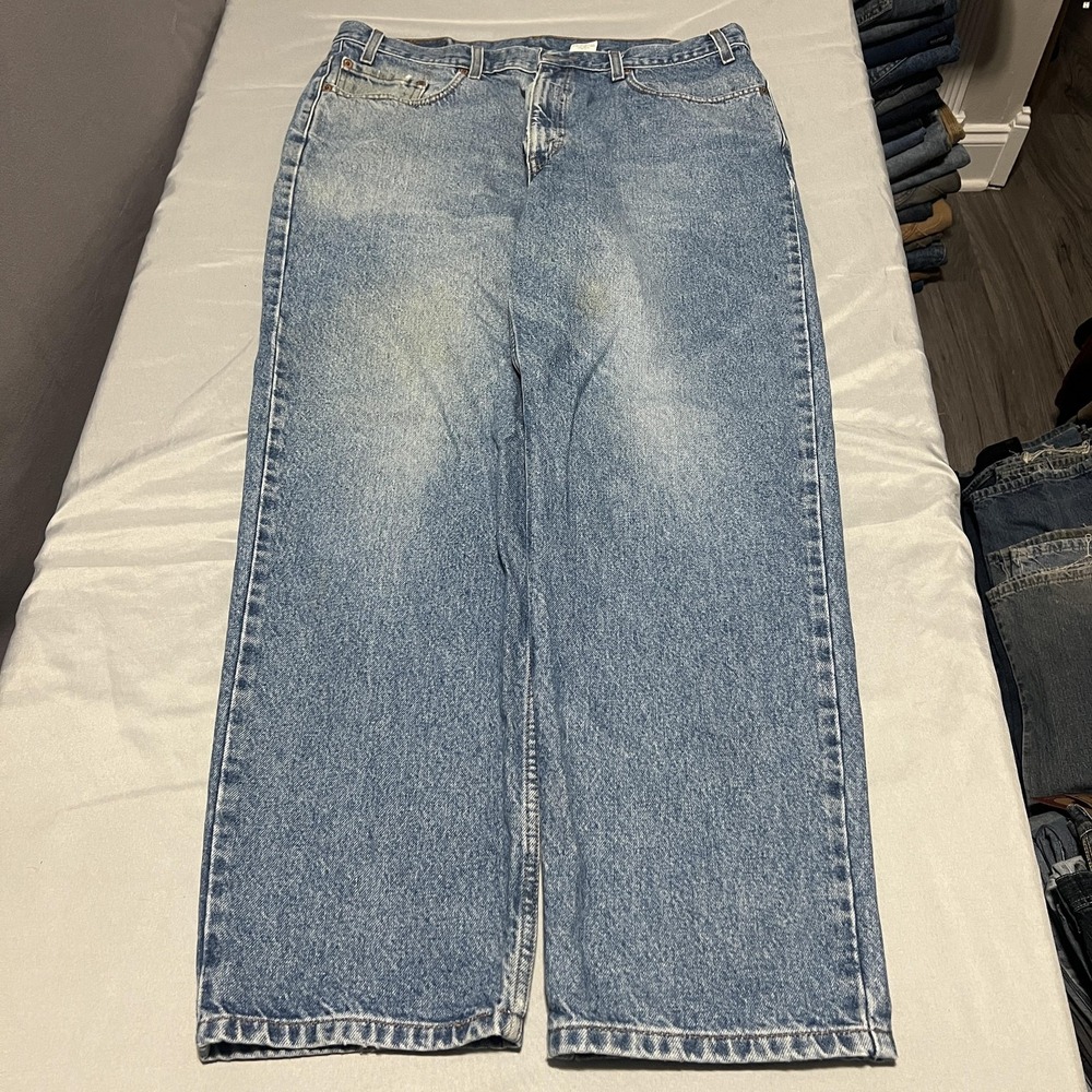Levis 550 Jeans Mens 38x30 Blue Light Wash Relaxed Tapered Leg Denim Casual - Picture 6 of 8